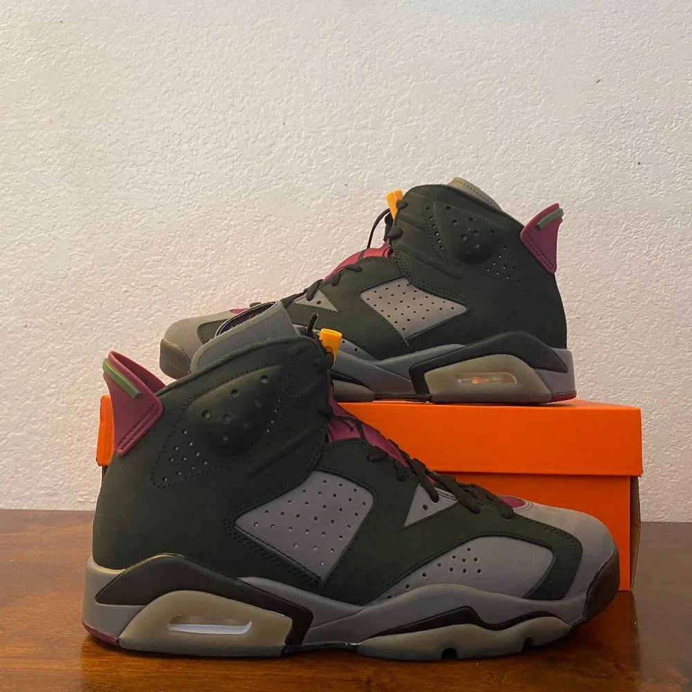 Air Jordan 6 Retro Bordeaux Black Grey Lifestyle Shoes CT8529-063 Men's Size 9.5